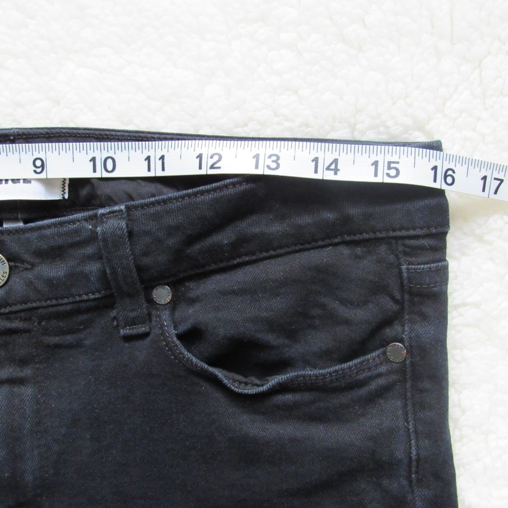 Paige Skyline Skinny Raw Hem Cropped Black 30 - Picture 6 of 8